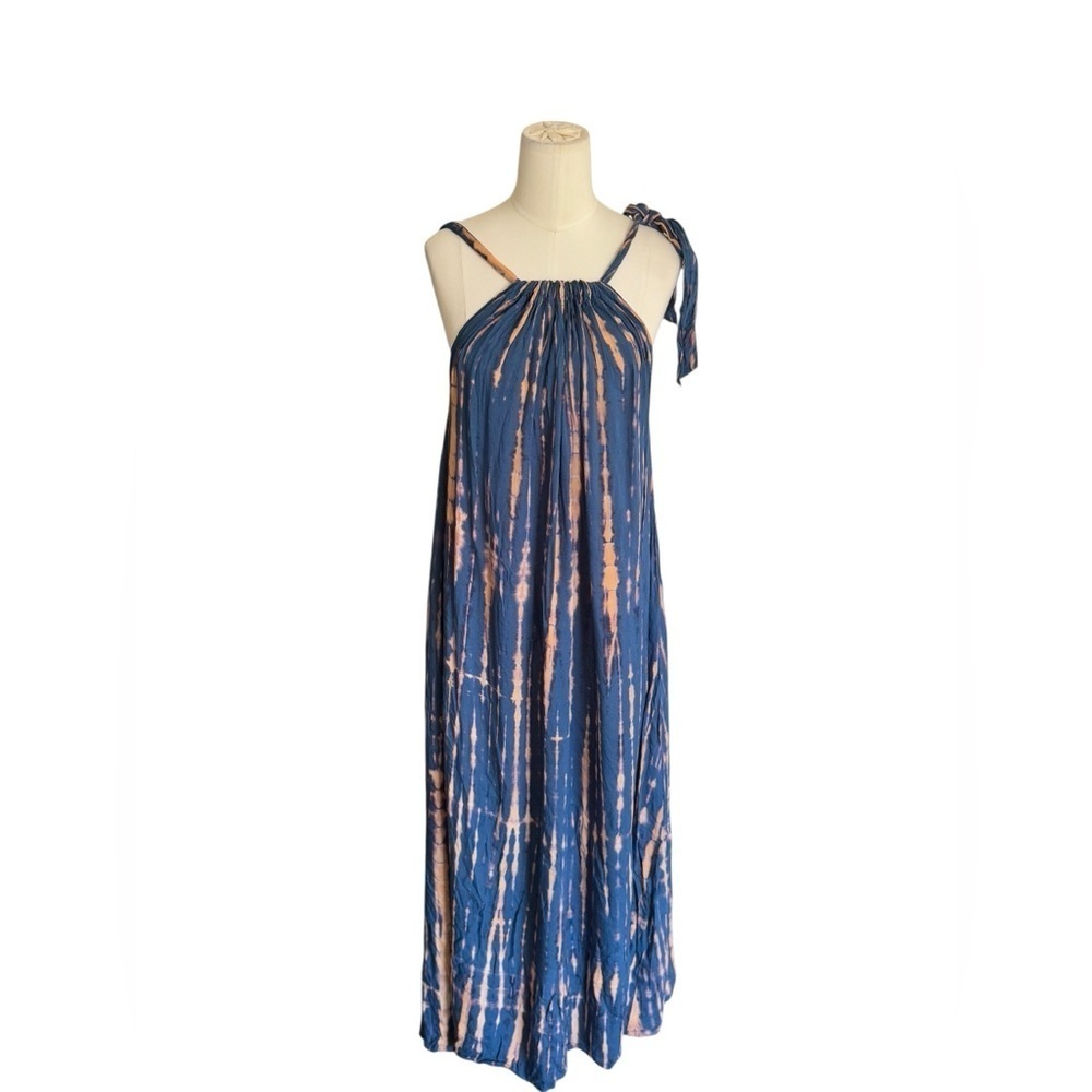 LE SALTY LABEL - Elegant Blue Tie-Dye Maxi Dress Size S/M - Picture 5 of 9